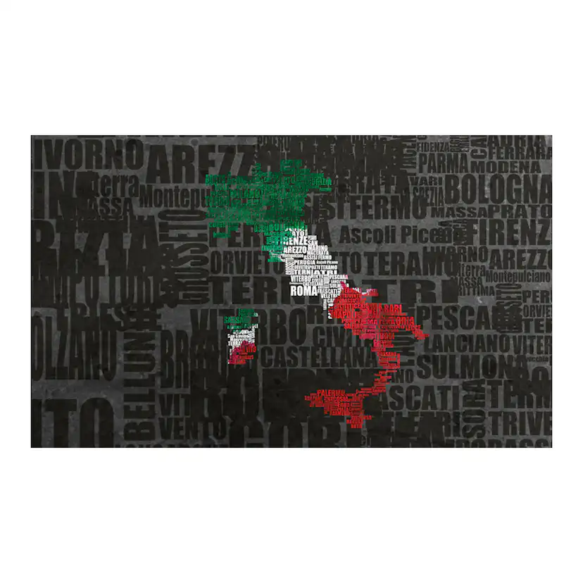 Fototapet Arkiio Text map of Italy 450x270 cm