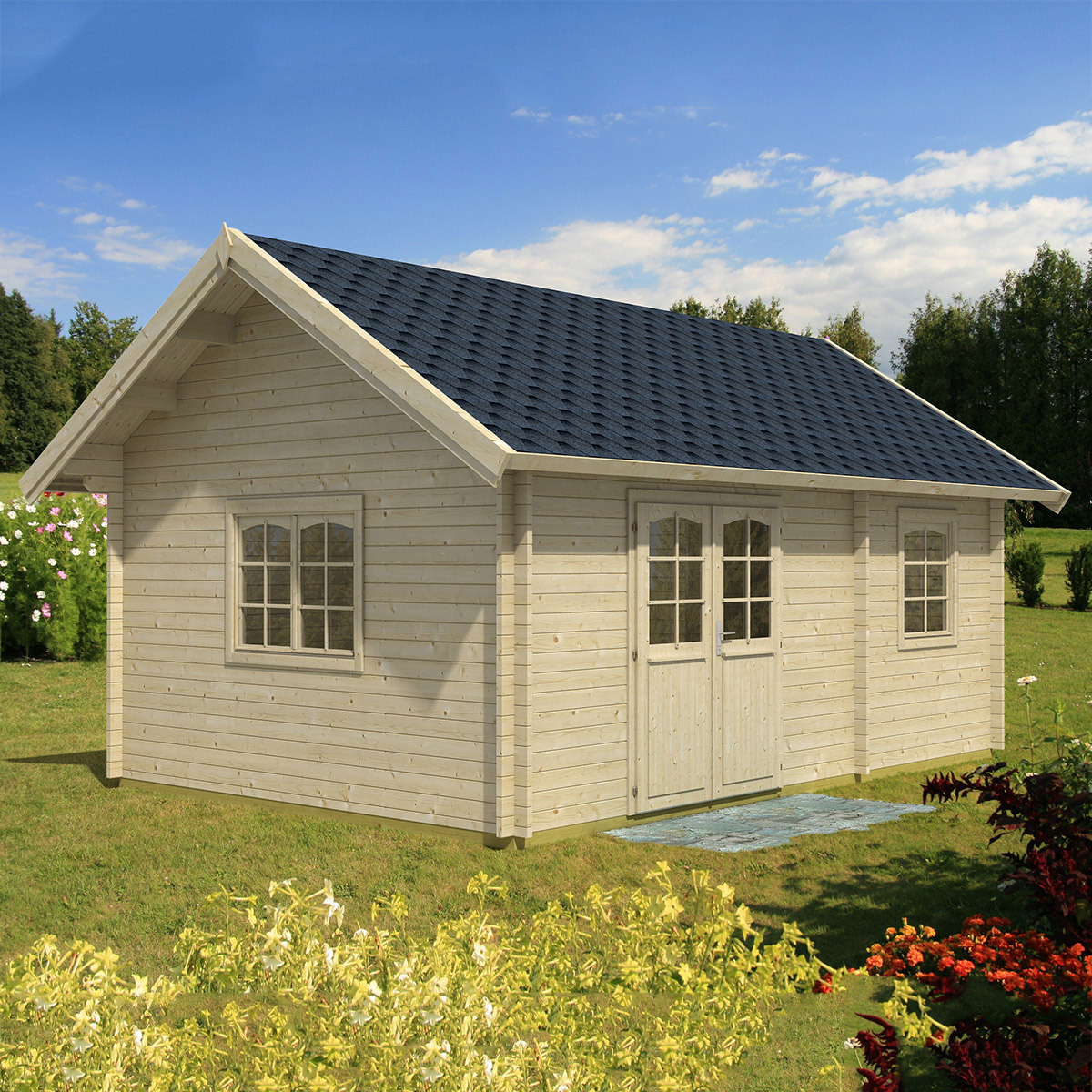 Attefallshus Palmako Sandra 29,9 m² Komplett Stuga med Sadeltak