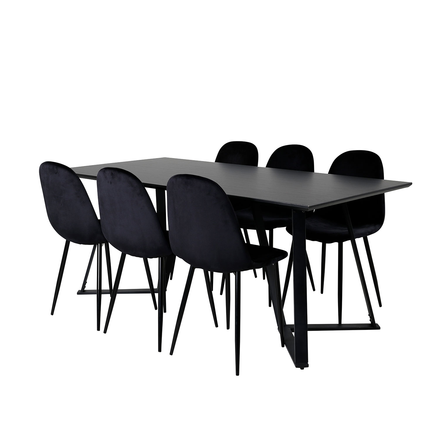 Matgrupp Venture Home Marina med 6 Polar Velvet stolar