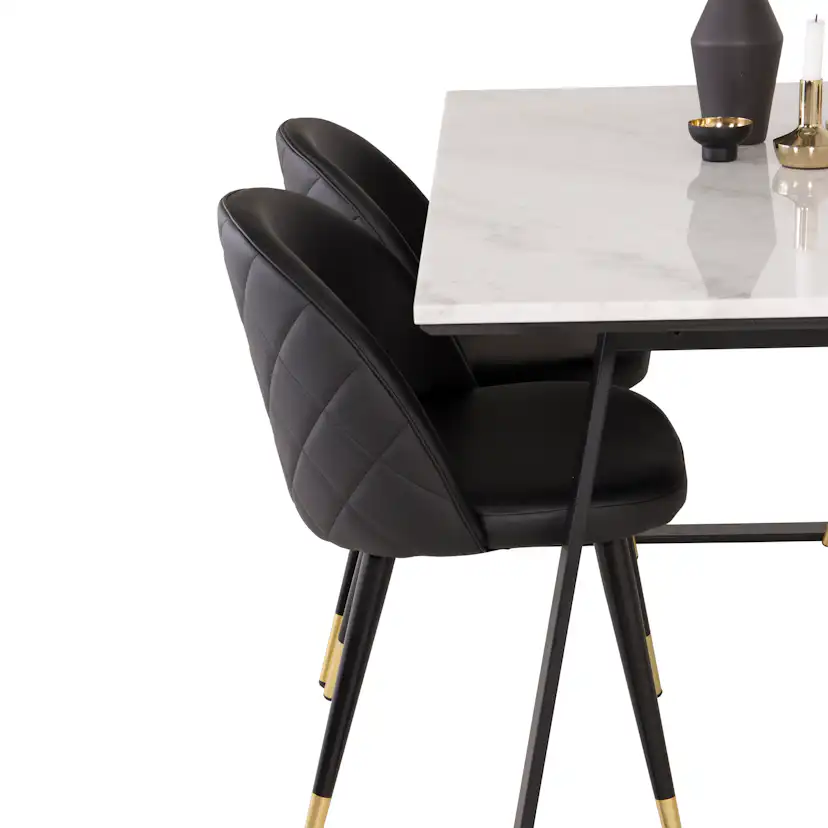 Matgrupp Venture Home Estelle 140 med 4 Valentina Stolar Läder