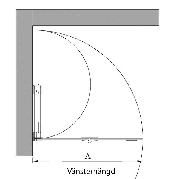 Duschdörr Hietakari Vetro 513 Vikbar