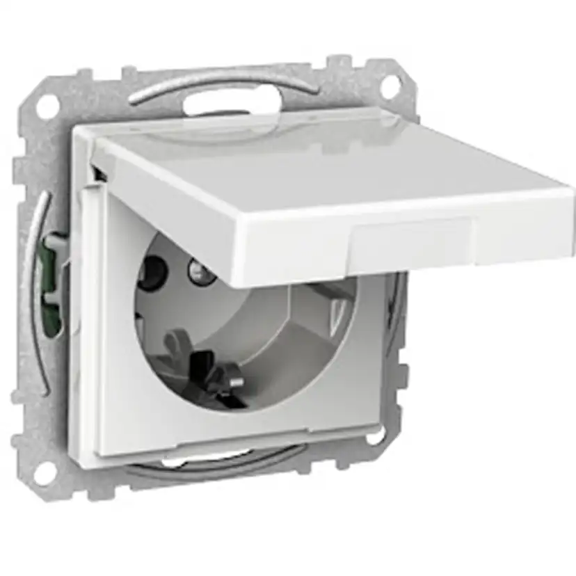 Vägguttag Schneider Electric Exxact 1-vägs Med Lock