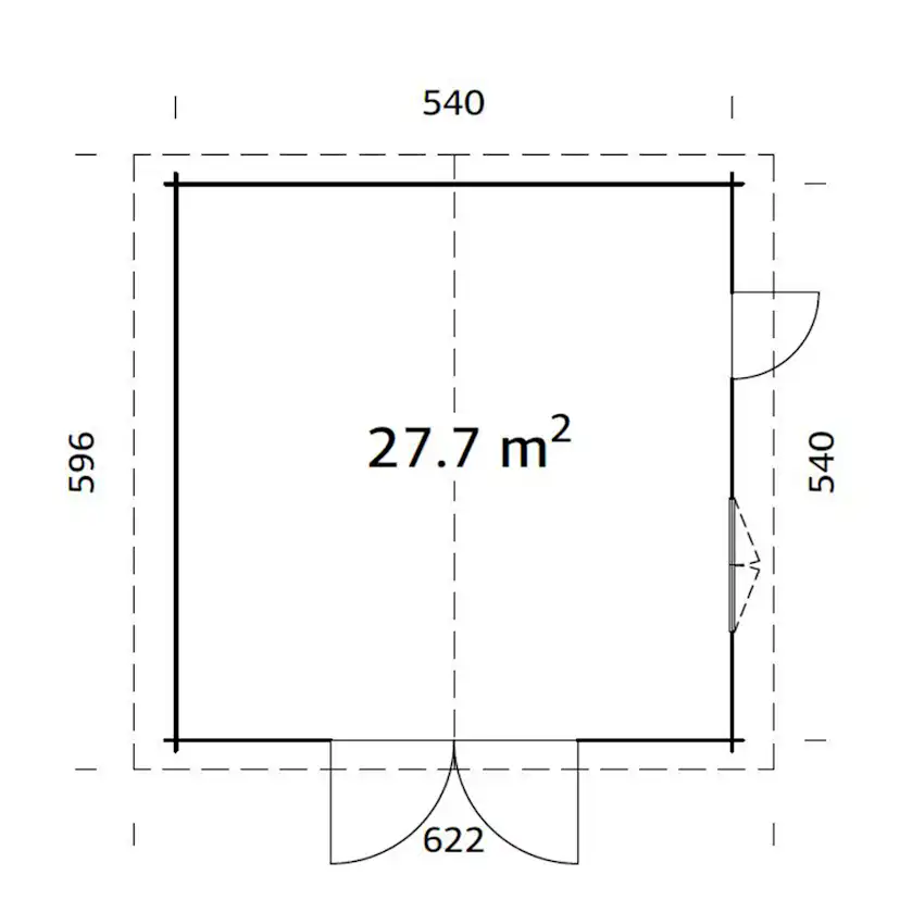 Garage Palmako Roger med Garagedörr 29,2 m2