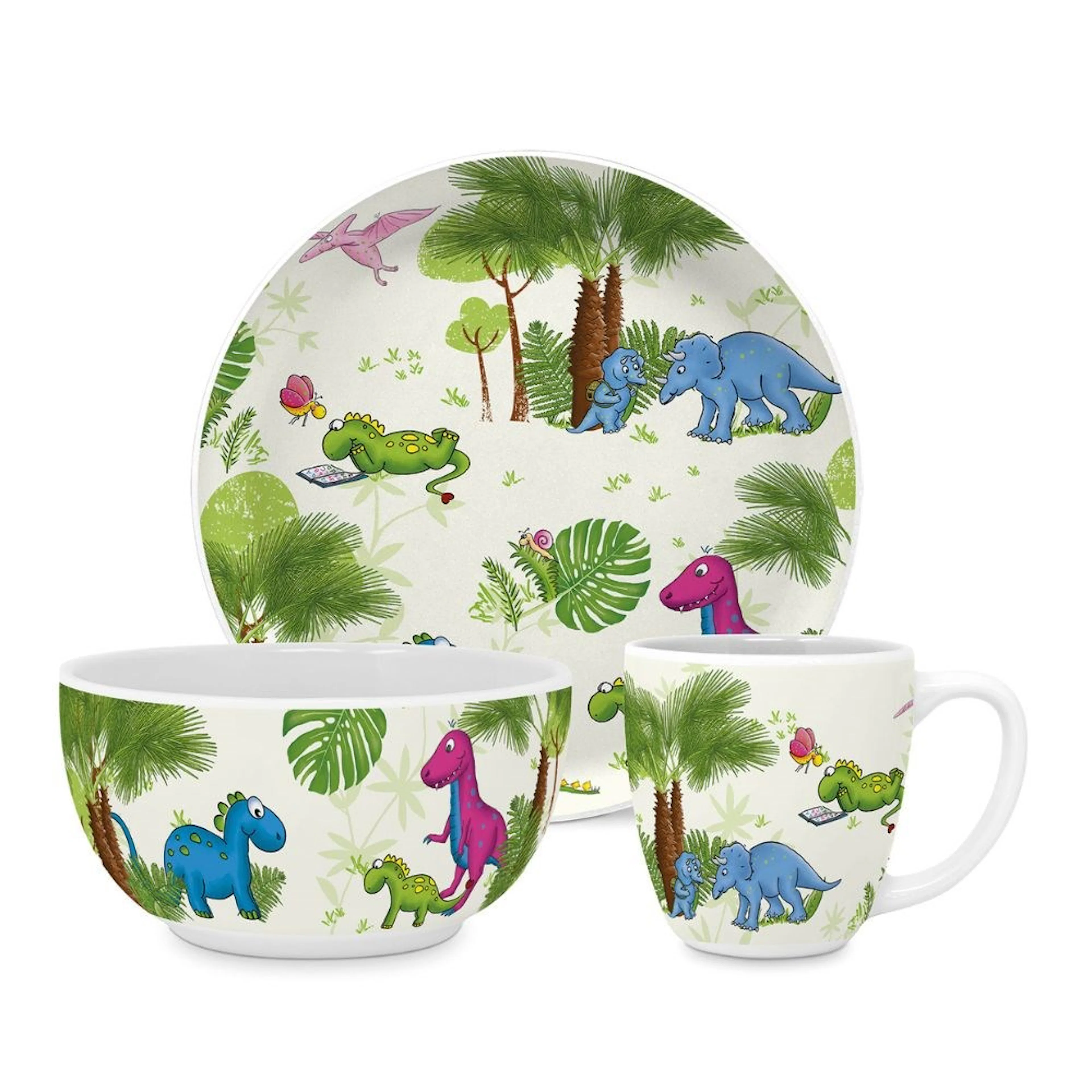 Barnservis Paperproducts Design Dinos 3 Delar