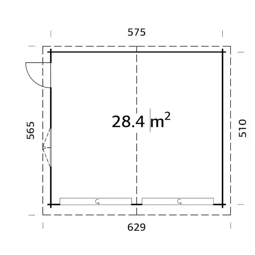 Roger 28,4 m2 with sectional door Grå dippad