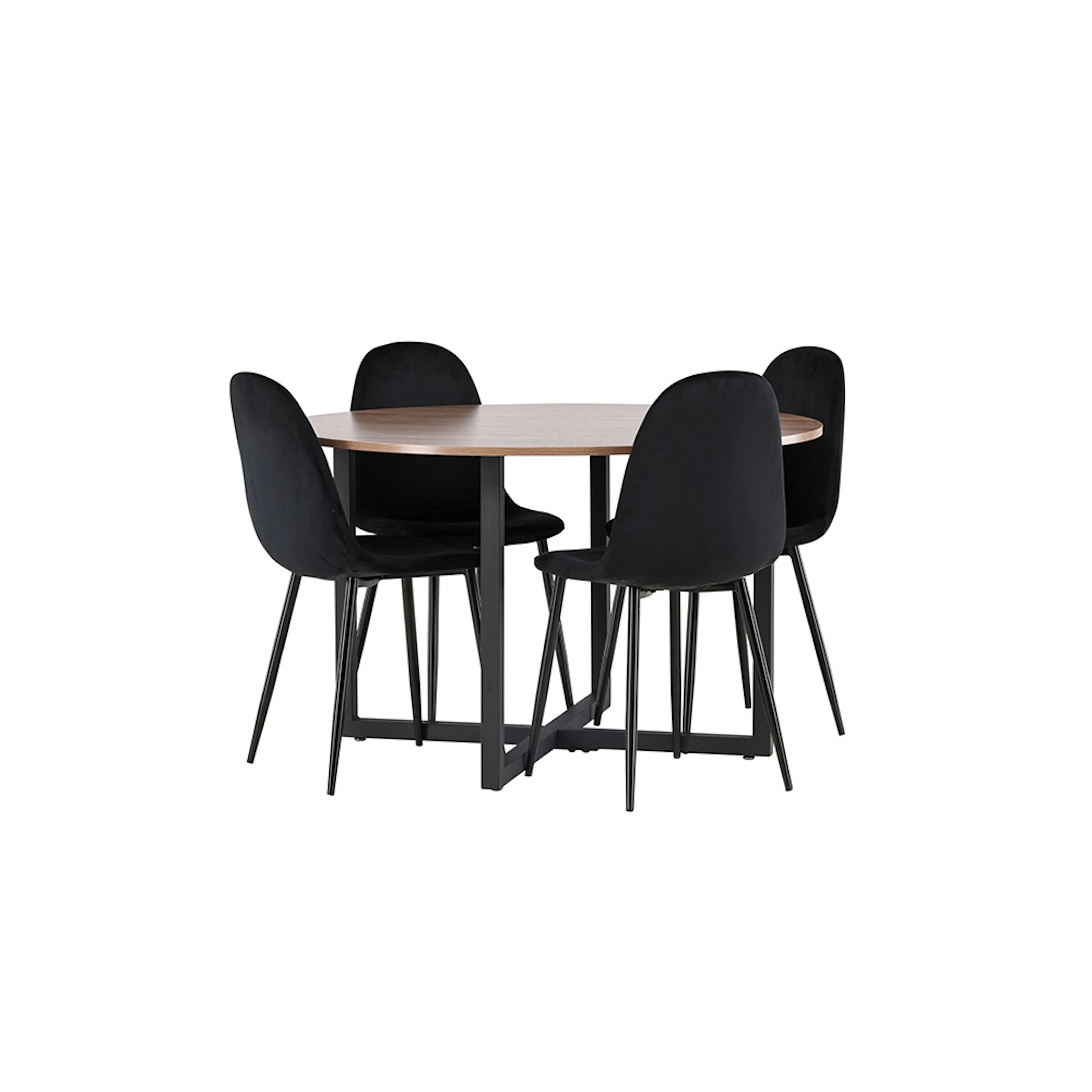 Matgrupp Venture Home Durango Ø 120 cm med 4 Polar Stolar Sammet