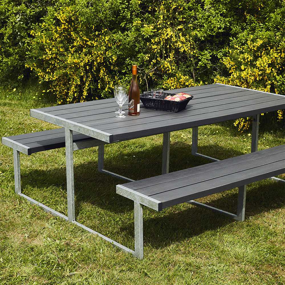 Picknickbord Hortus Nonwood Antracit Galvaniserad Ram Njord