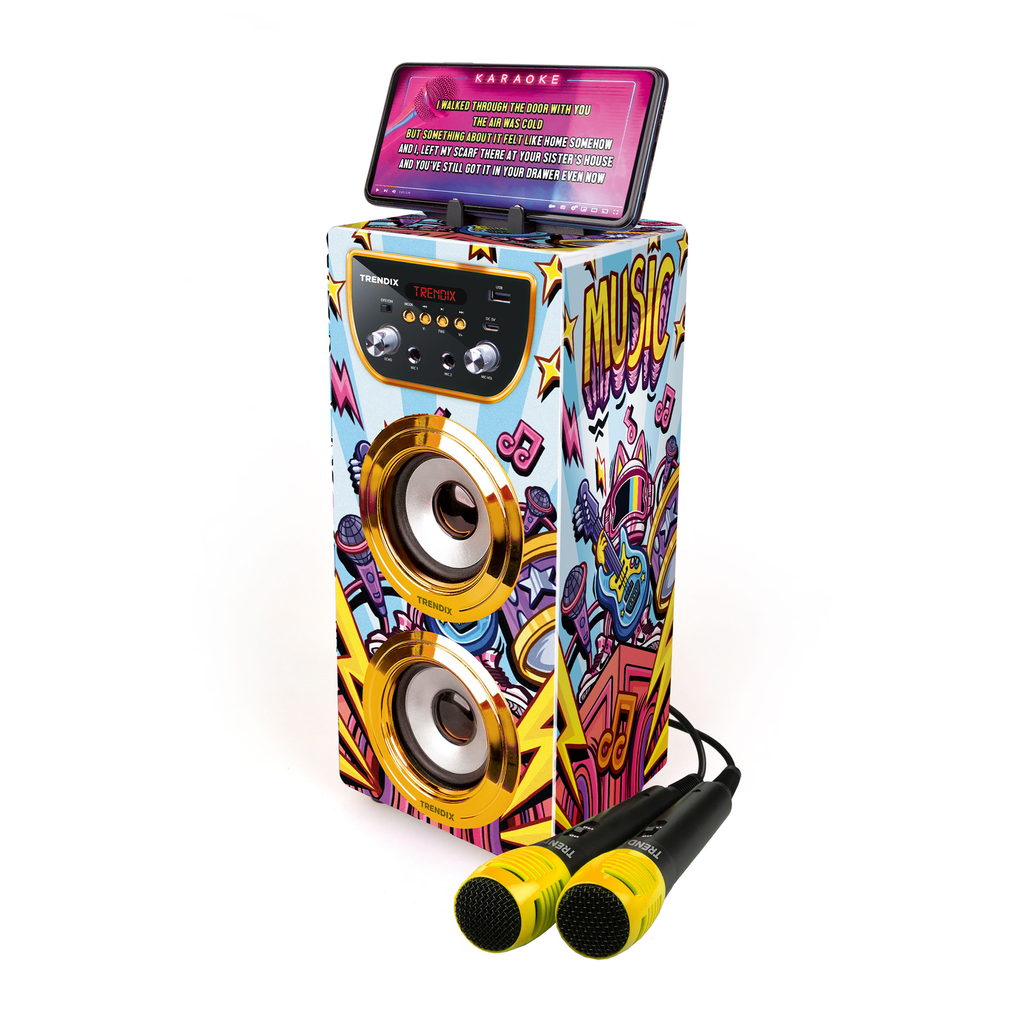Karaokemaskin Trendix Golden Star Med 2 Mikrofoner