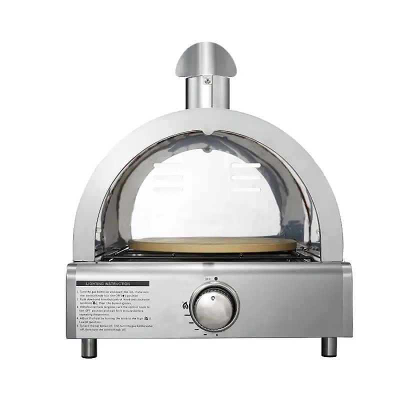 Pizzaugn Myoutdoorkitchen Philadelphia Fristående i Rostfritt Stål med Pizzasten i Tegel