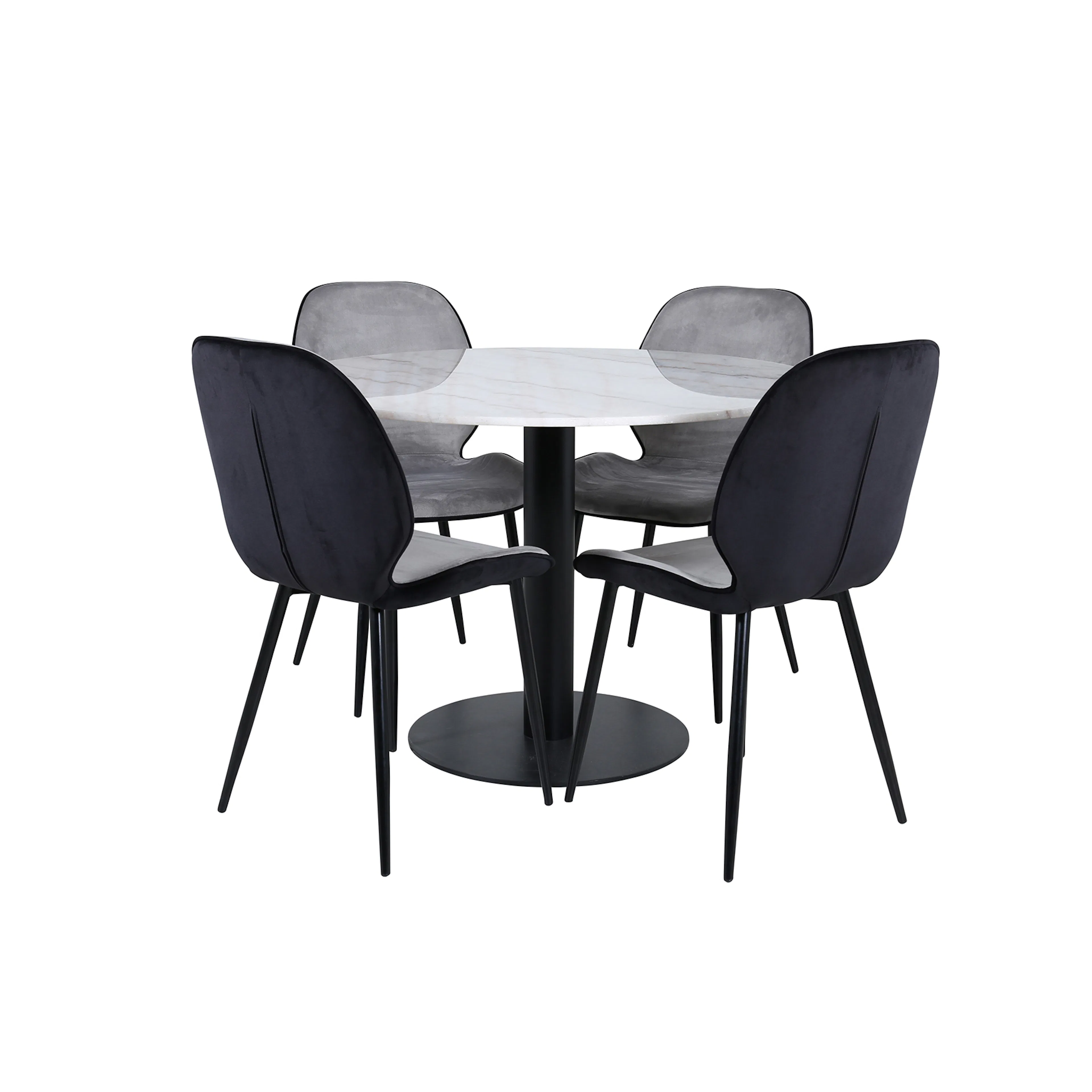 Matgrupp Venture Home Estelle Ø106 cm med 4 Emma Stolar