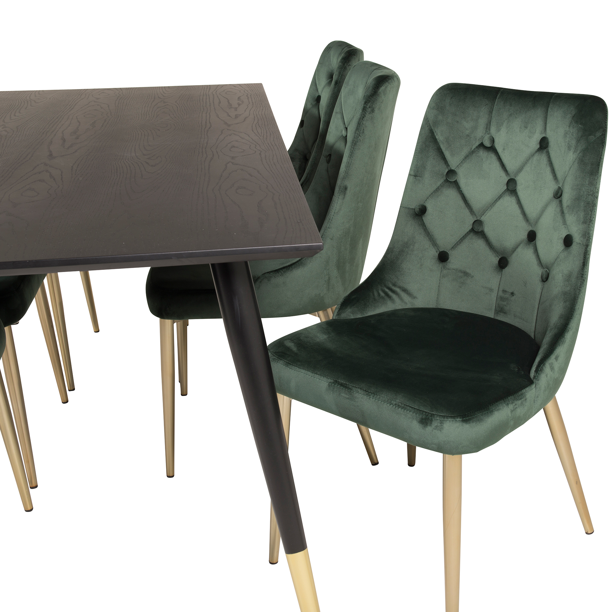 Matgrupp Venture Home Dipp med 6 Velvet Deluxe Stolar