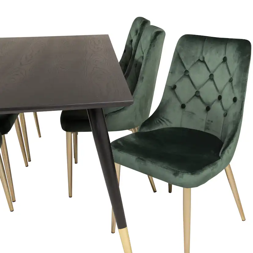 Matgrupp Venture Home Dipp med 6 Velvet Deluxe Stolar