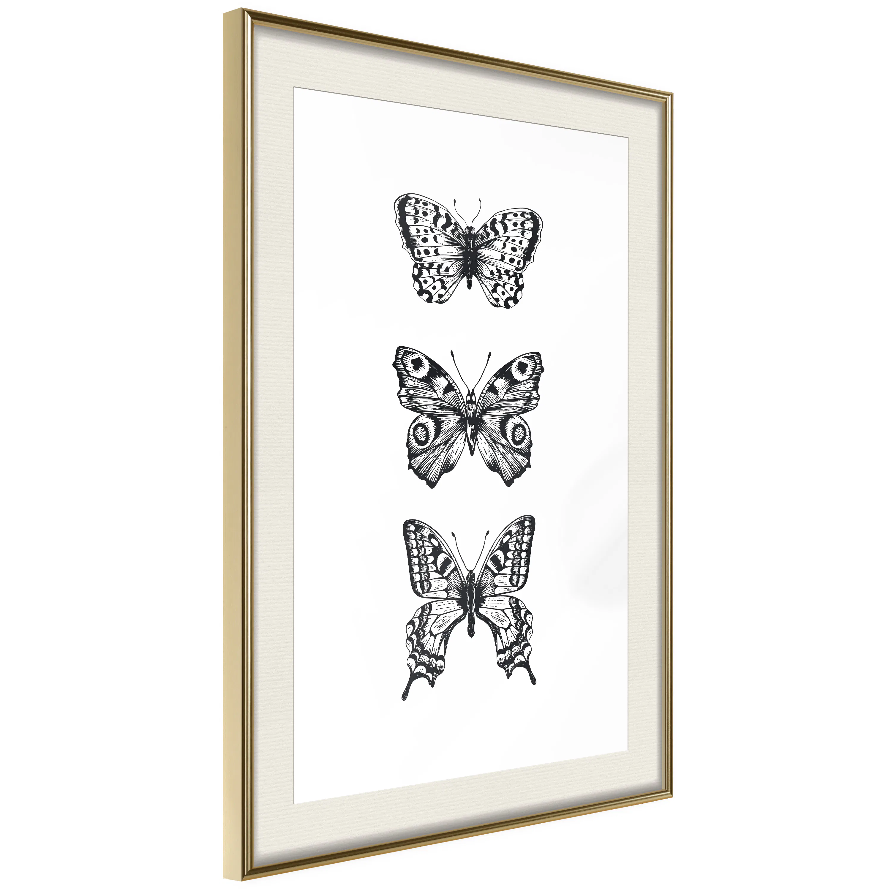 Poster Artgeist Affisch Three Butterflies