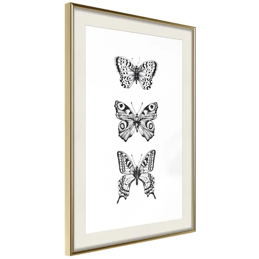 Poster Artgeist Affisch Three Butterflies