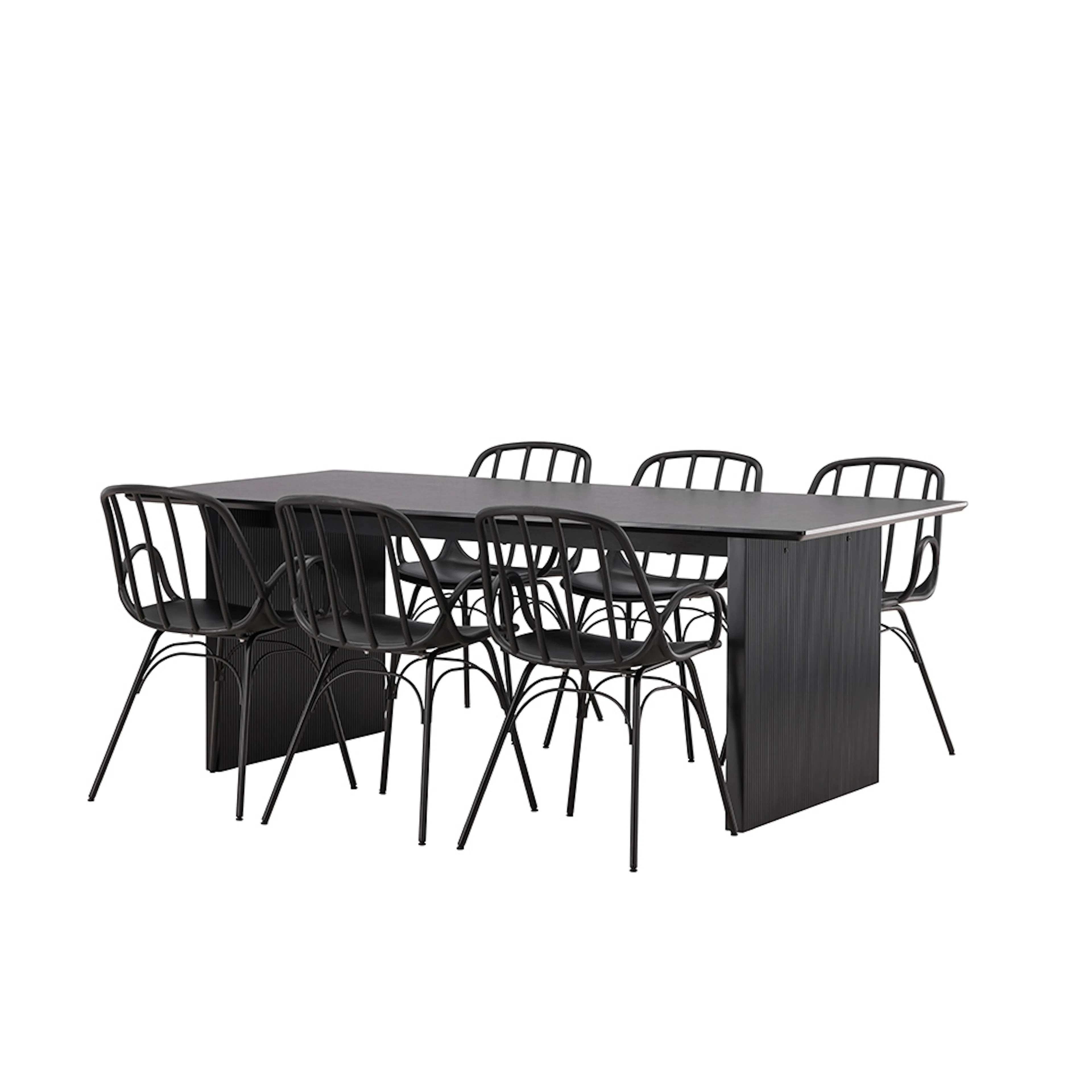 Vail Dining Table - Black / Smoked Black MDF +Dyrön Dining C Svart