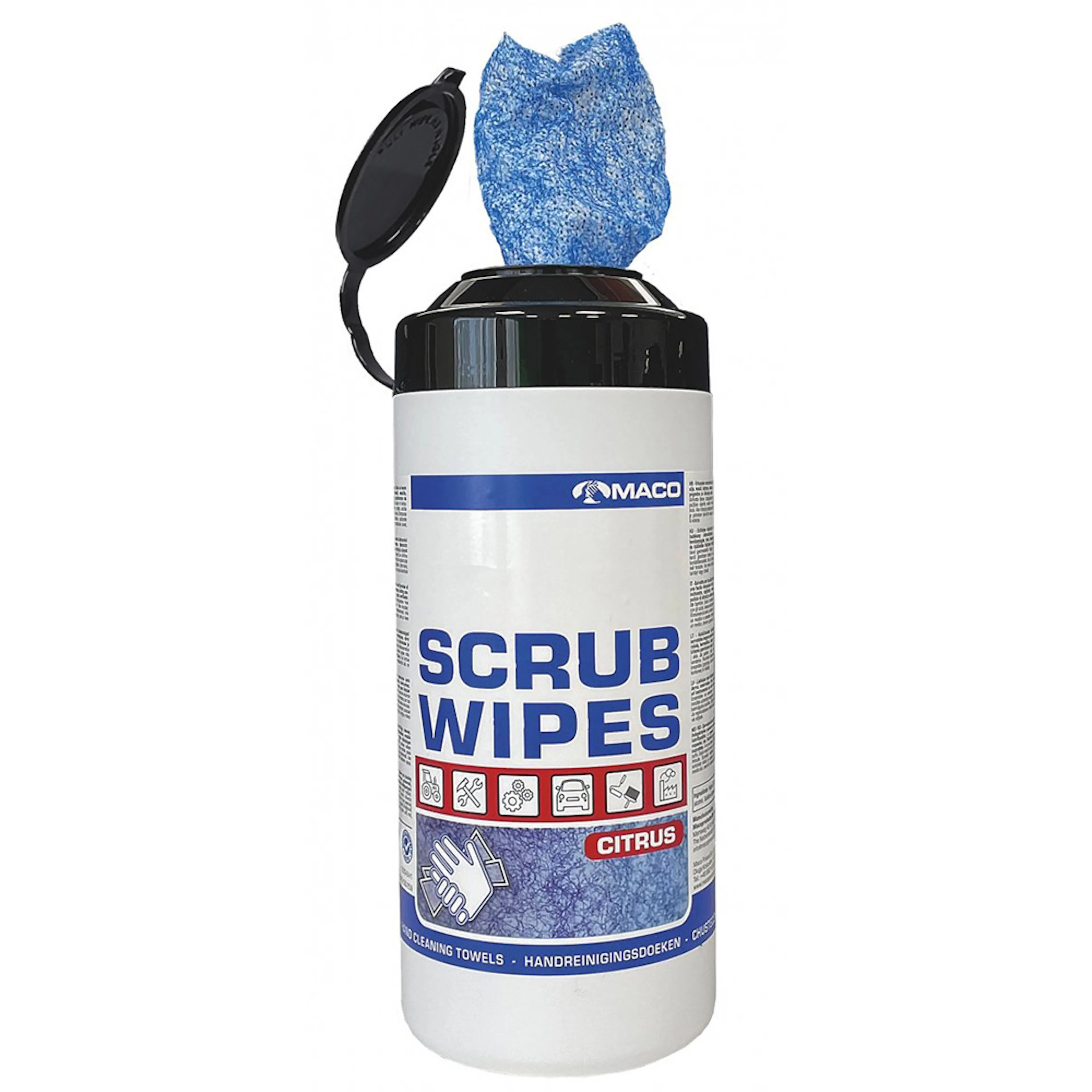 Rengöringsduk Maco Scrub Wipes Citrus Blå 50st