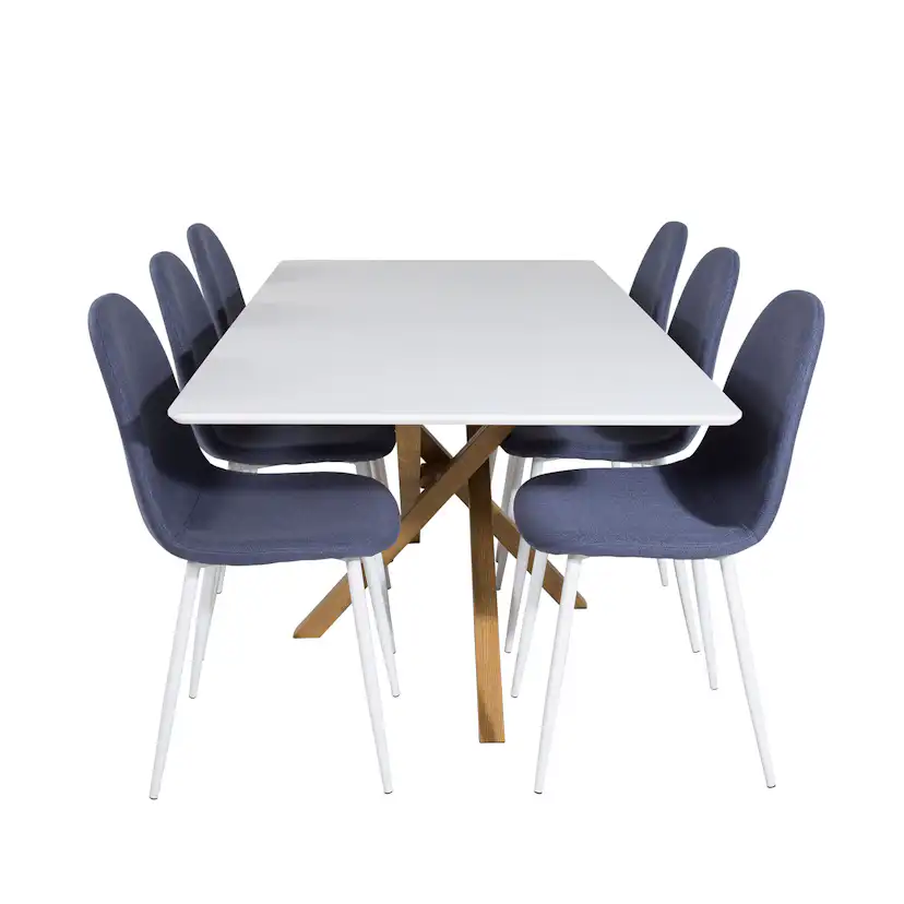 Matgrupp Venture Home Piazza Rektangulärt med 6 Polar stolar