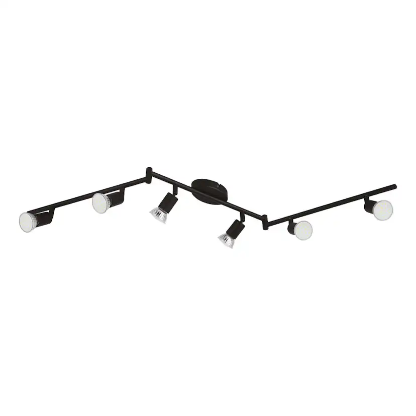 Spotlight Eglo Buzz-Led med 6 Lampor Svart