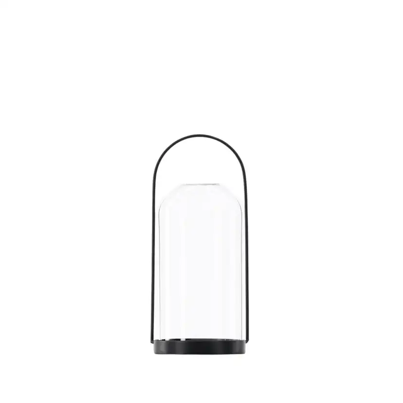 Flora Lantern - Black/Clear Glass - H25*11cm Diamater: 110 mm