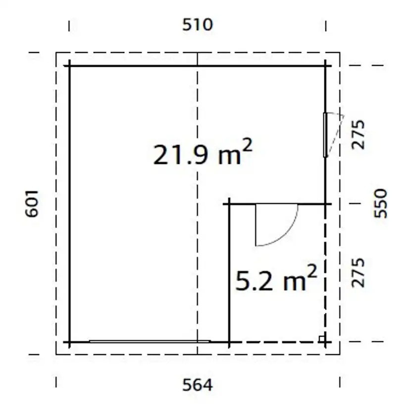 Garage Palmako Roger 21,9 m2 utan Port