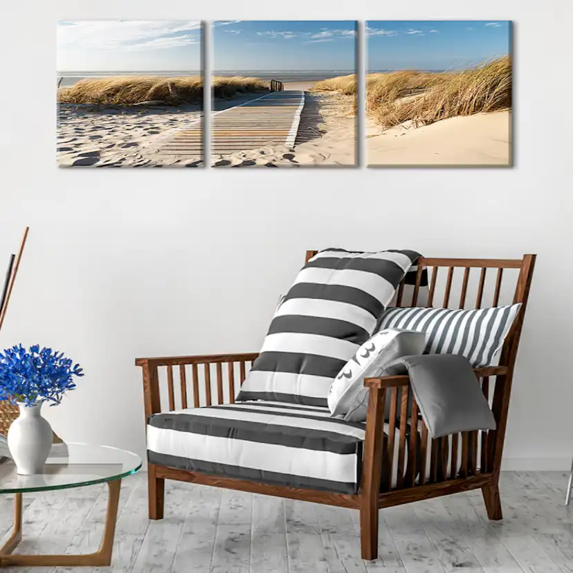 Tavla Arkiio Beach Triptych 120x40