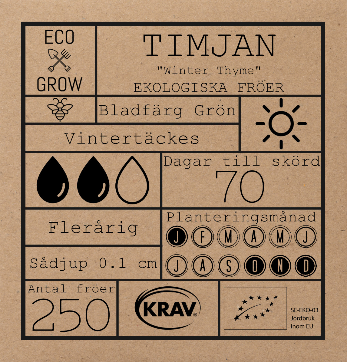 Fröpåse Eco Grow Timjan  Thymus Vulgaris
