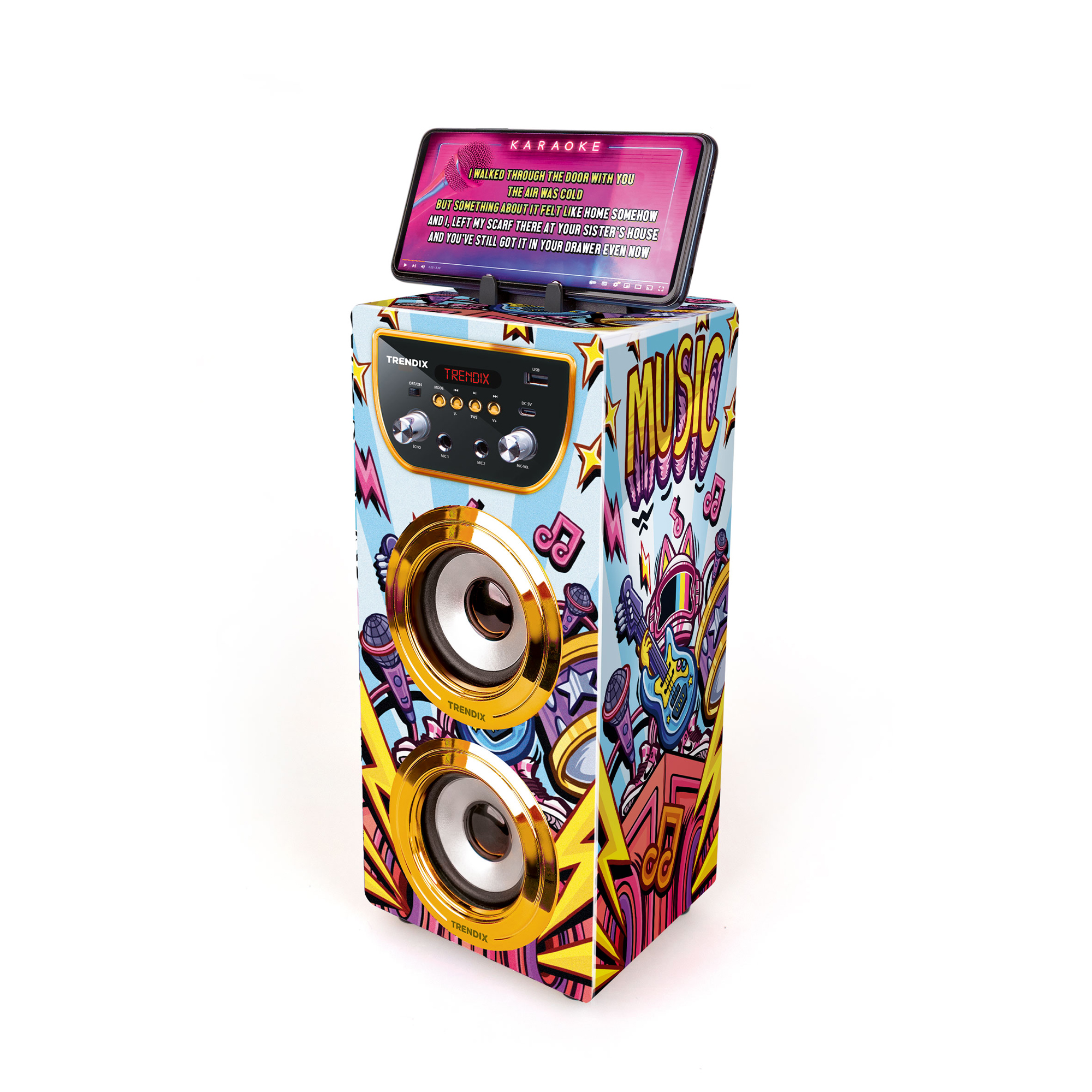 Karaokemaskin Trendix Golden Star Med 2 Mikrofoner