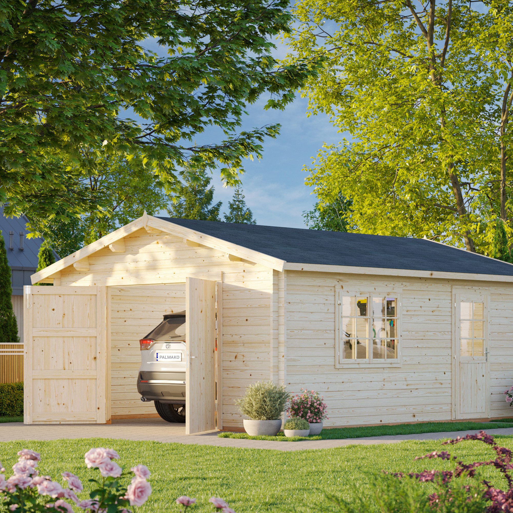 Garage Palmako Roger 23,9 m2 med Dörr