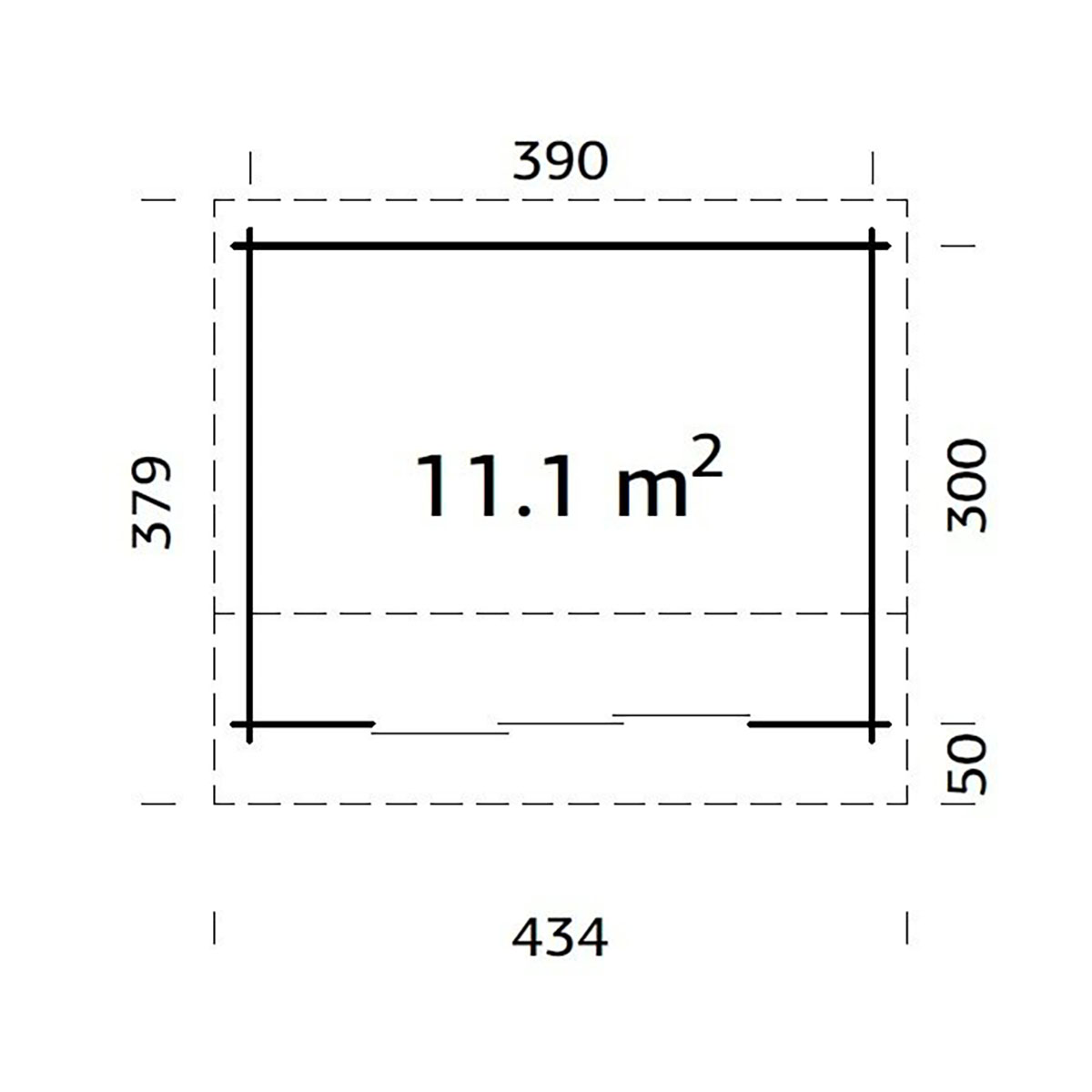 Ines 11,1 m2 Slide NO Obehandlad med Slide 1-lagers glas