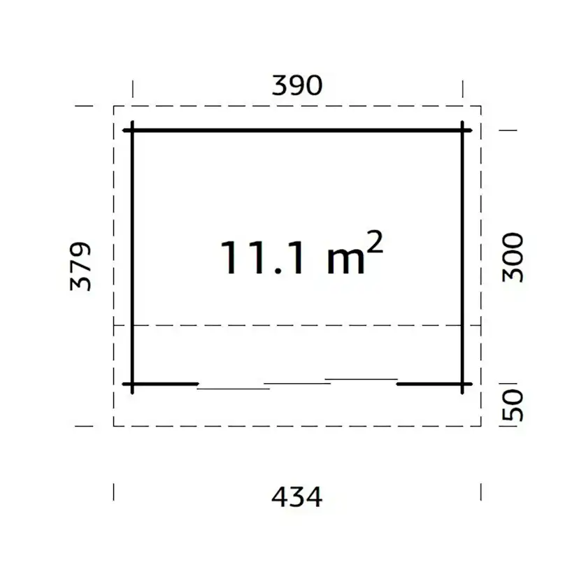 Ines 11,1 m2 Slide NO Obehandlad med Slide 1-lagers glas