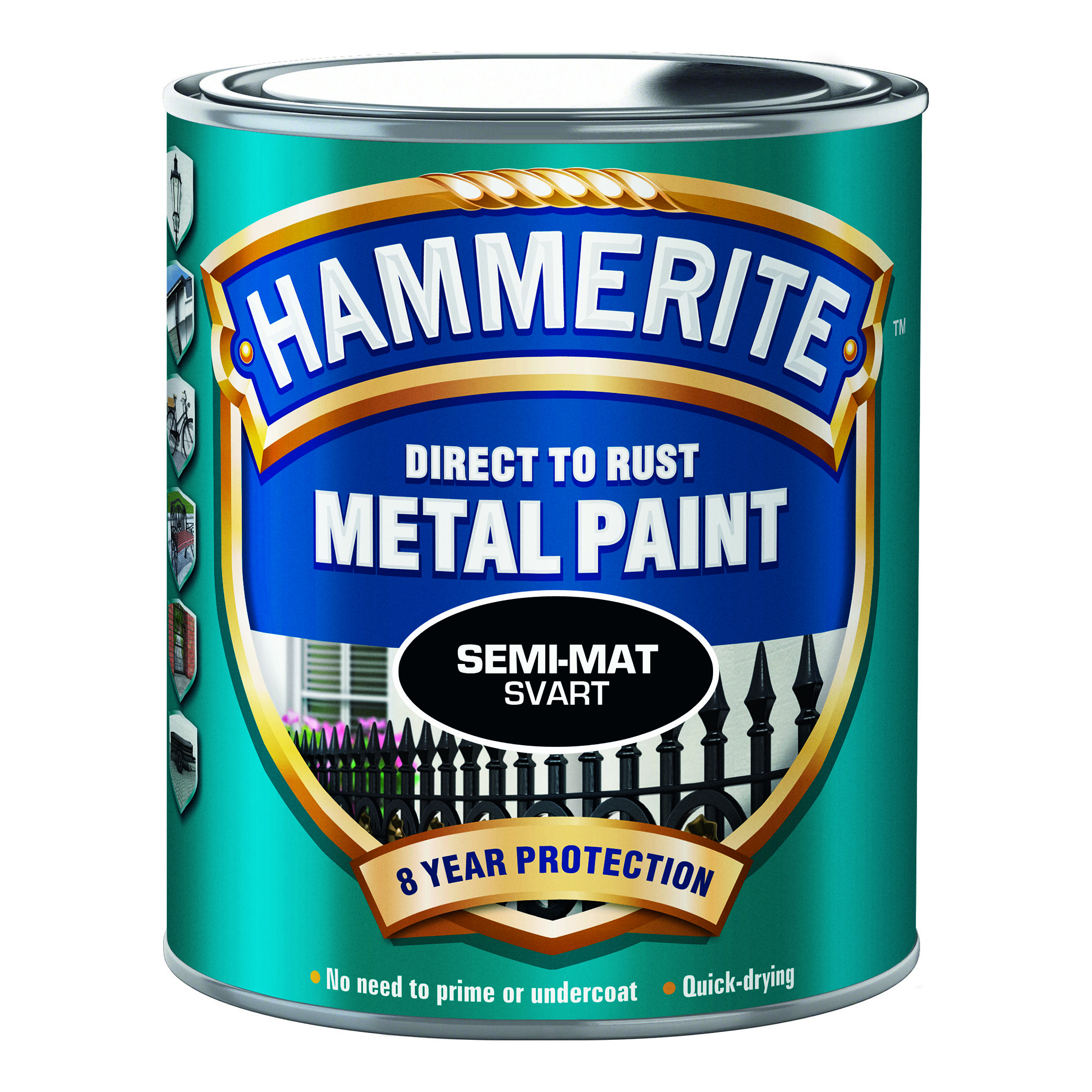 Rostskyddsfärg Hammerite Sidenmatt Svart 750ml