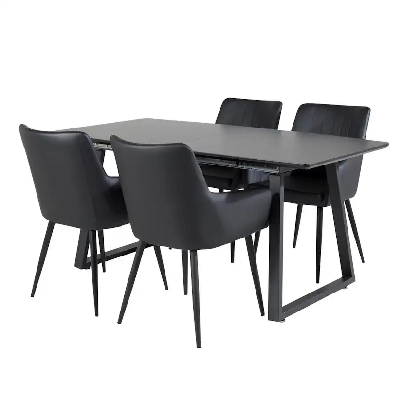Inca Extentiontable - Black top / black Legs +Comfort - Dini Svart/Svart