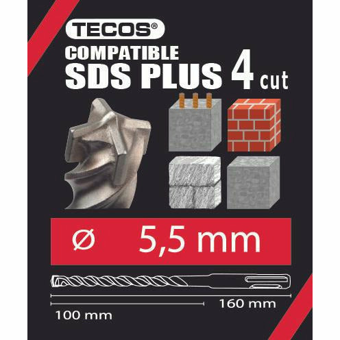 Skär Tecos SDS Plus 4-Skär