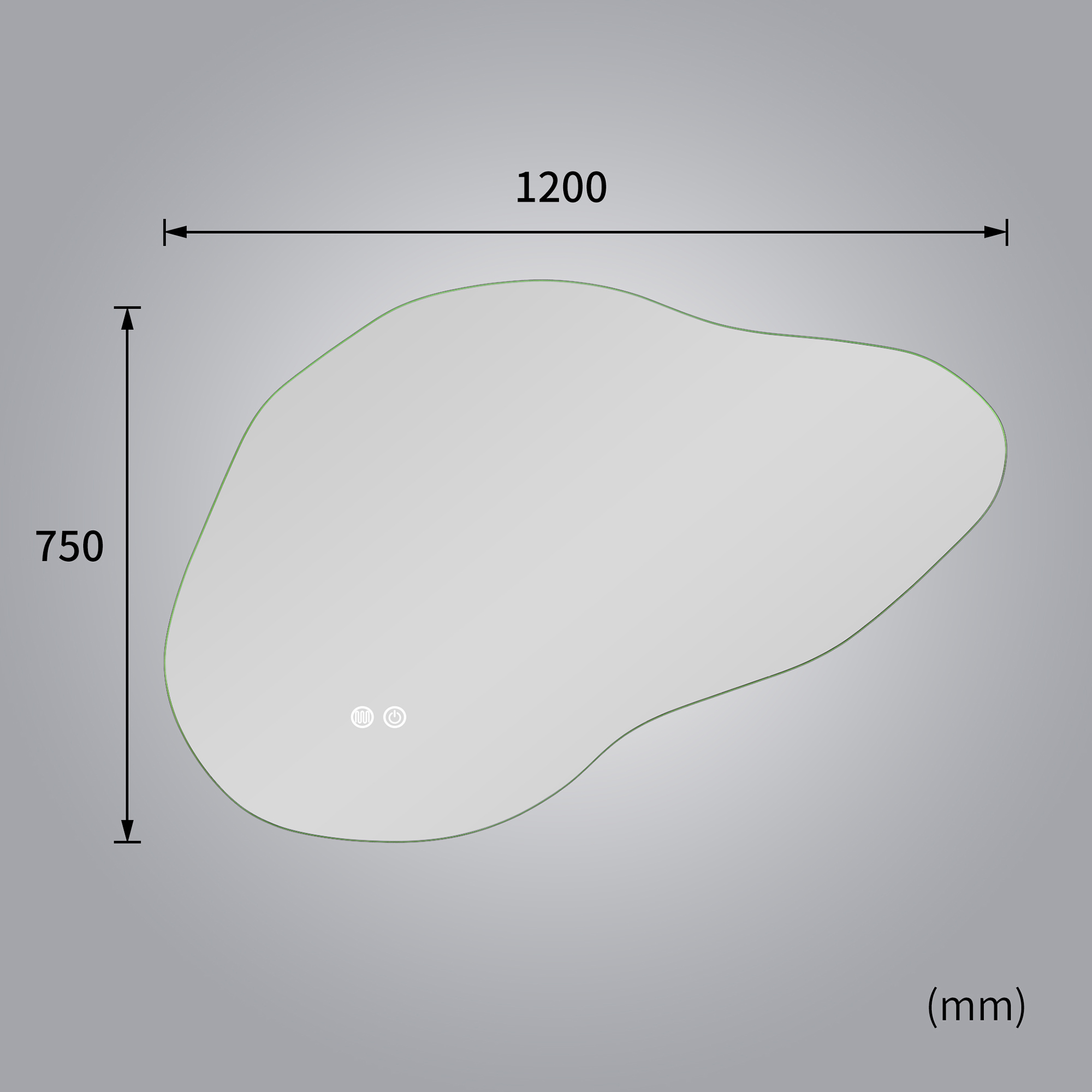 Badrumsspegel Lyfco med LED-Belysning 90x60 cm