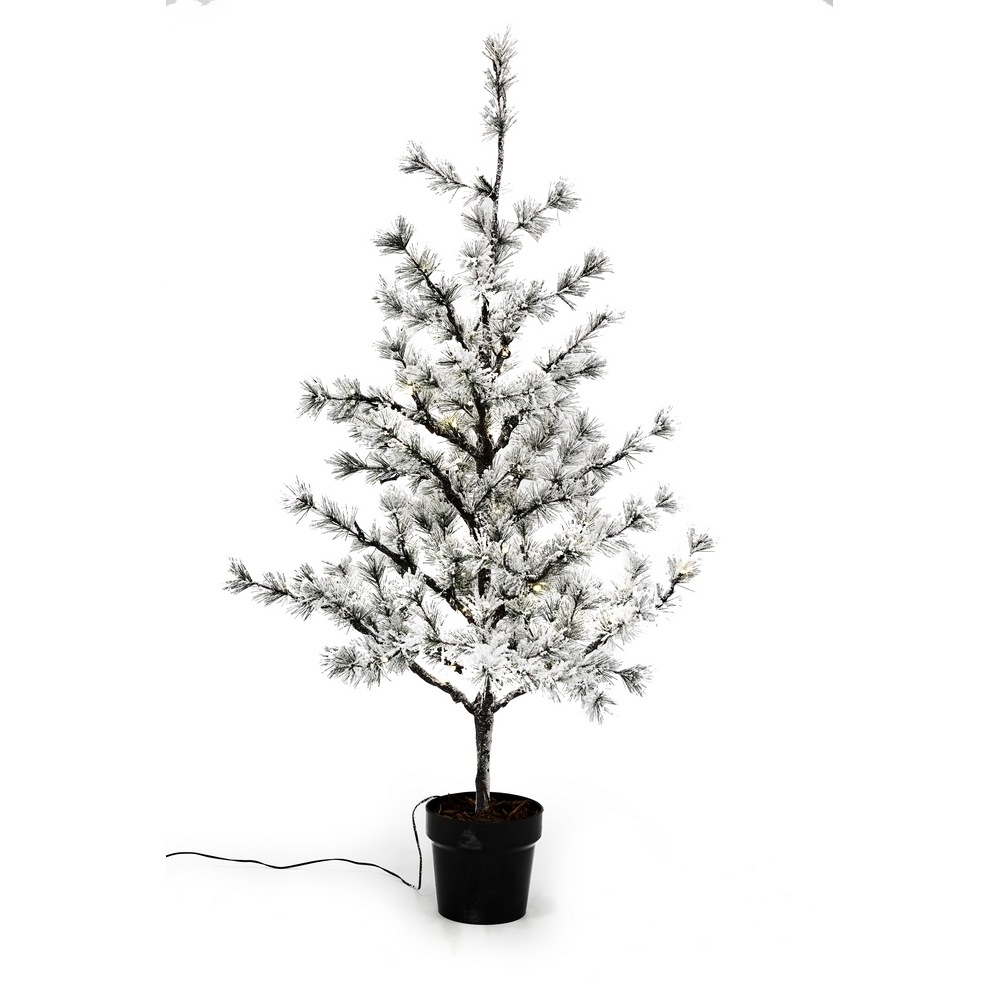 Lärkträd Nordic Winter i Kruka 120 cm med Snö och Ljus