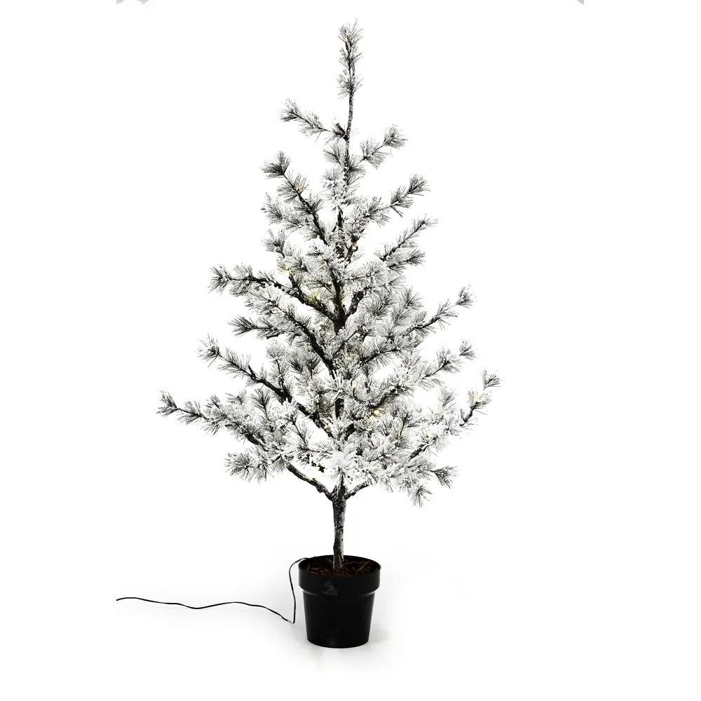 Lärkträd Nordic Winter i Kruka 120 cm med Snö och Ljus