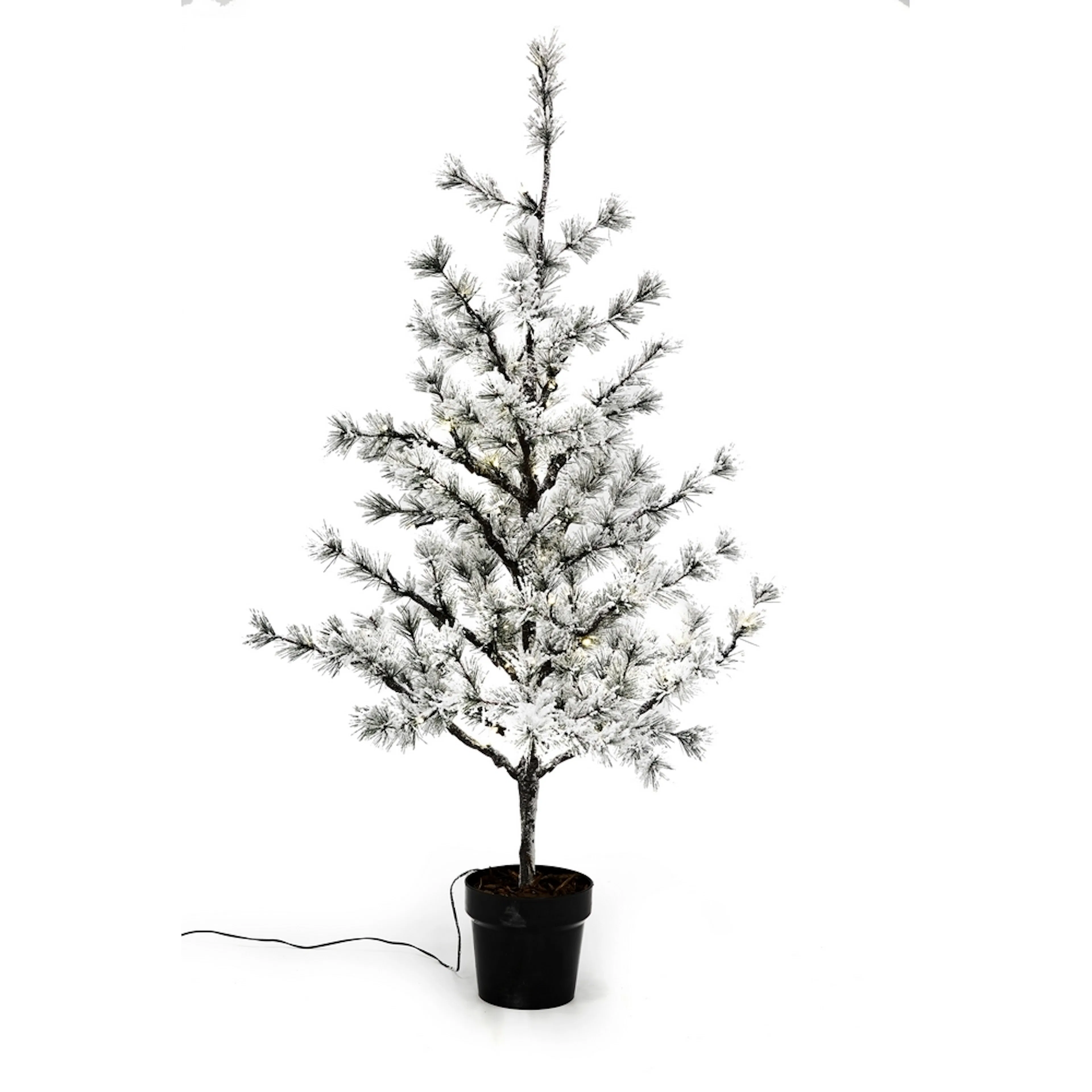 Lärkträd Nordic Winter i Kruka 120 cm med Snö och Ljus