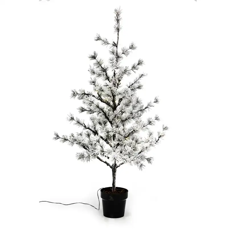 Lärkträd Nordic Winter i Kruka 120 cm med Snö och Ljus