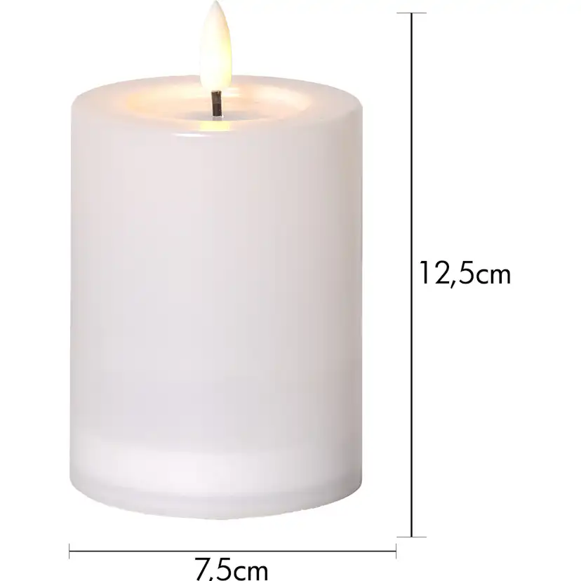 Solcellsljus Flamme Saul Vit 7,5x12,5 cm ww Höjd: 125 Mm
