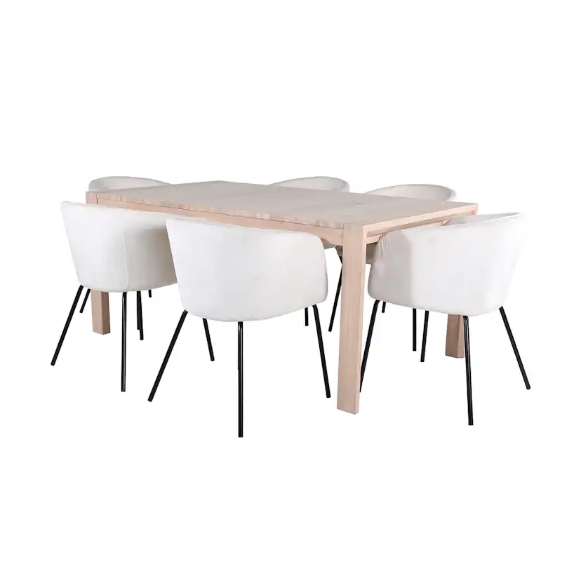 Matgrupp Venture Home Shy med 6 Bergen Stolar Sammet