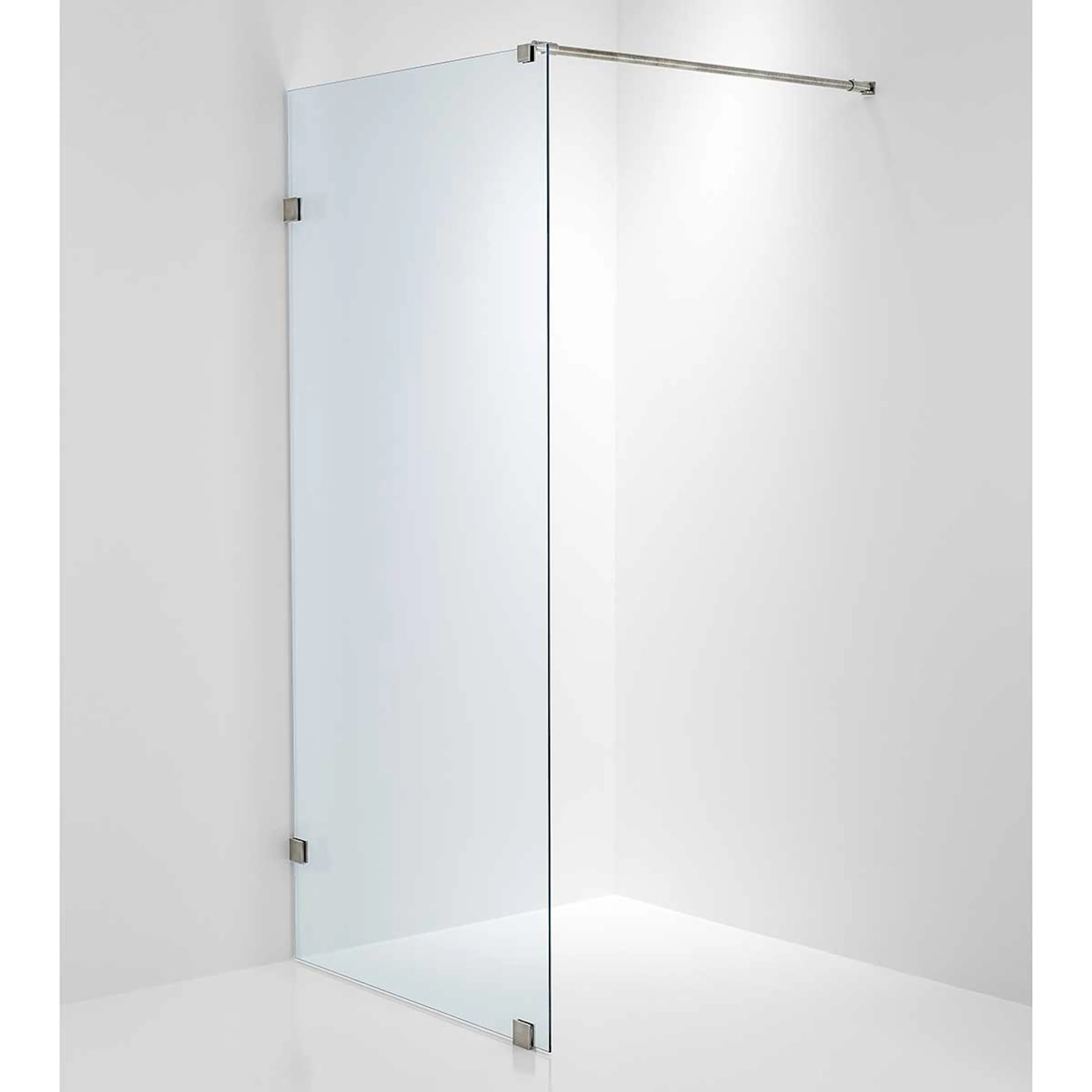 Design Vägg 890 x 1913 Bruntonat glas 900, Rostfri look, Bruntonat