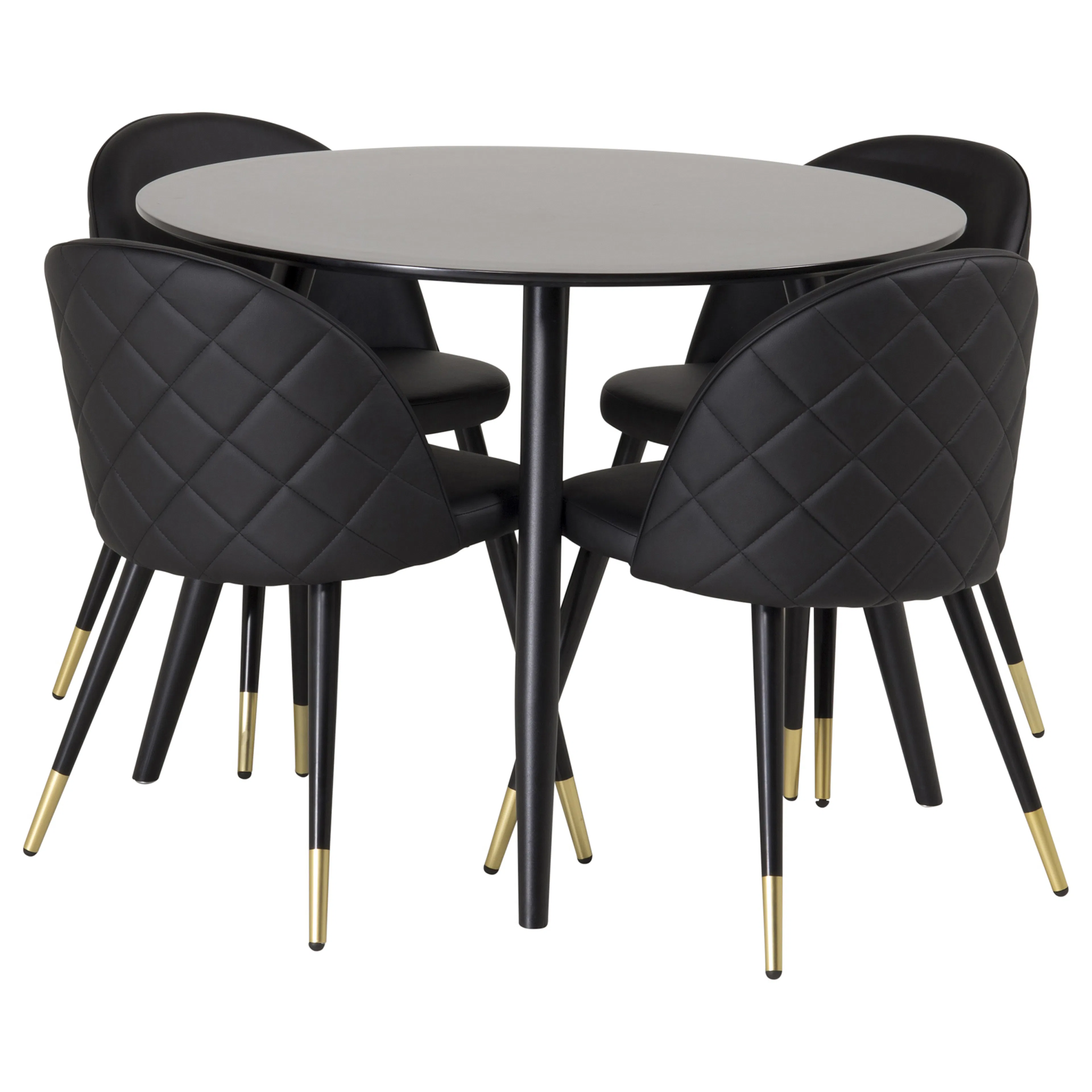 Matgrupp Venture Home Plake med 4 Valentina Stolar Läder