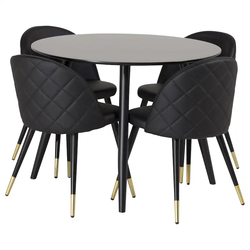 Matgrupp Venture Home Plake med 4 Valentina Stolar Läder