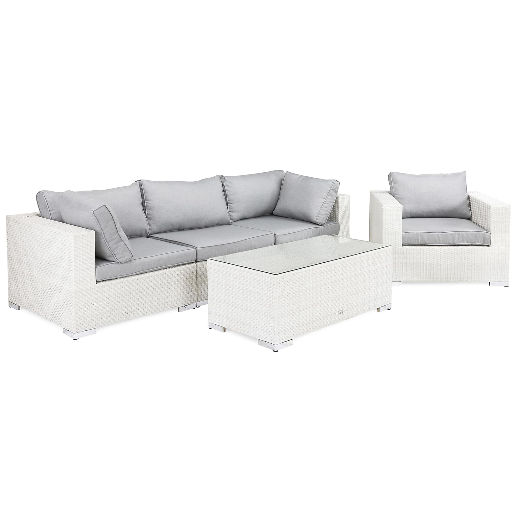 Loungegrupp Comfort Garden Bahamas 4-sits Utebord Utefåtölj Vit Utomhus