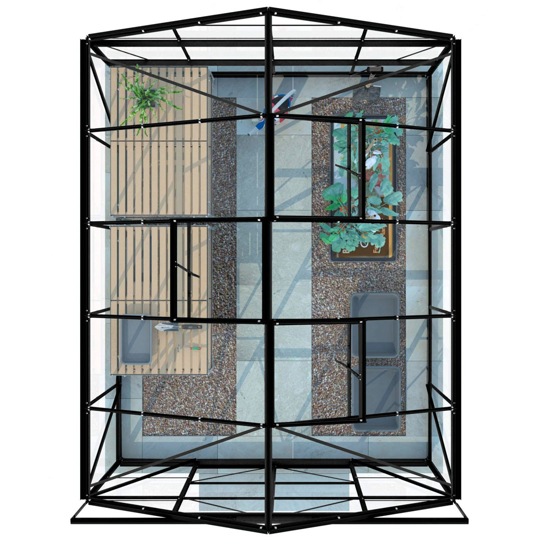 Lykke Växthus Glas 8,2m2, svart BxH: 320,4x254,7 cm