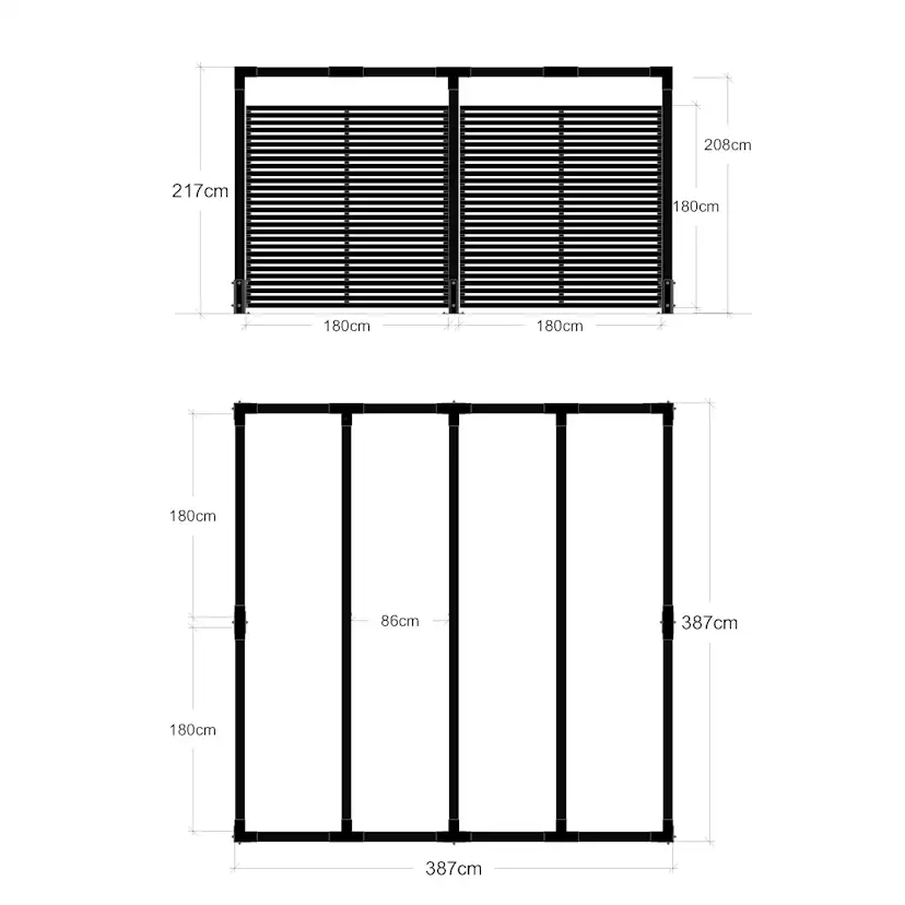 Pergola PLUS Cubic inkl. Tokyo Staket
