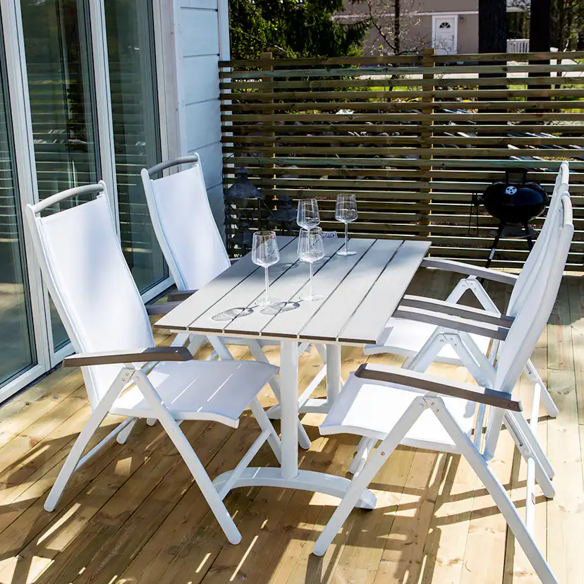 Denver Café Table 120*70 - Matte White /Grey Aintwood Vit/Grå