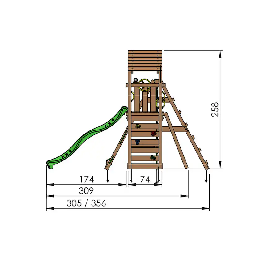 Klätterställning Jungle Gym Cocoon 2 Gungor Rutschkana