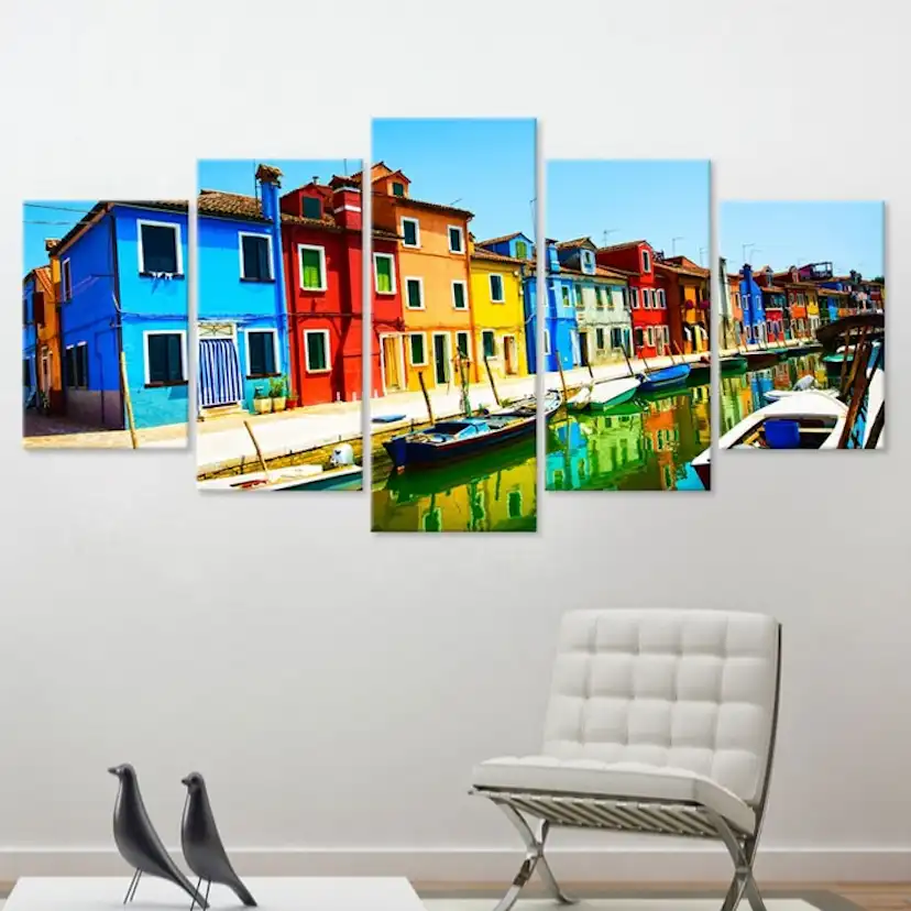 Tavla Arkiio Houses In The Colors Of The Rainbow