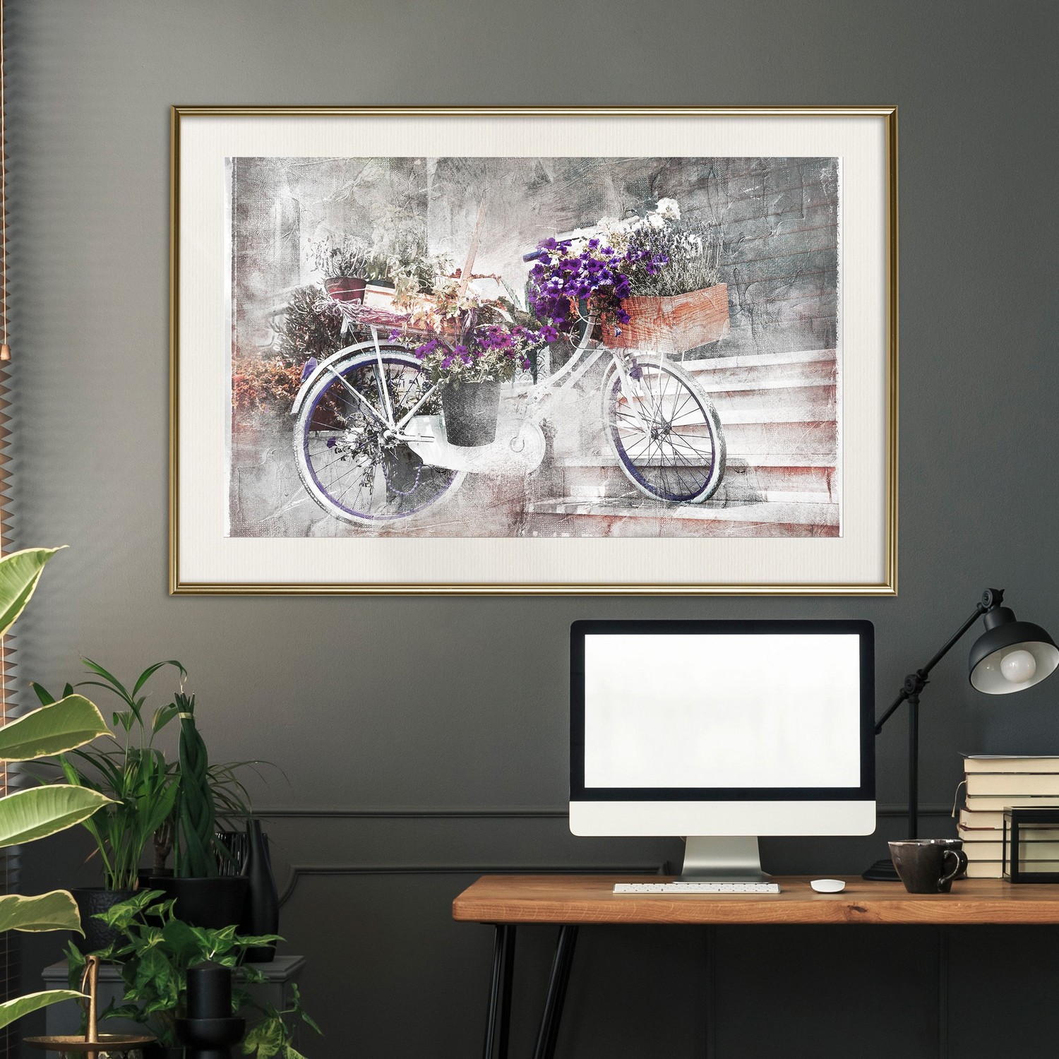 Poster Artgeist Affisch Floral Bike